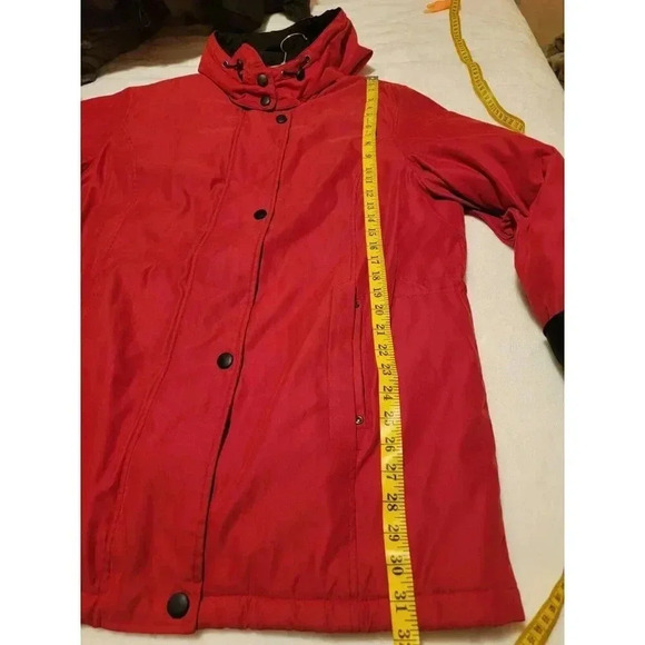 FS Limited Womens Large Red Hooded Long Sleeve Pockets FullZip Snaps Old Money - Picture 7 of 8